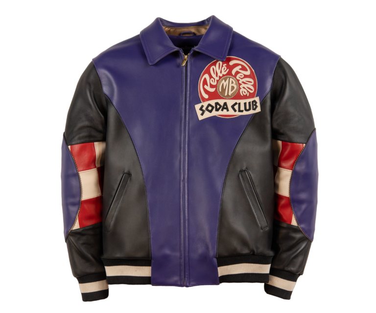 Pelle Pelle Checkered Soda Club Jacket, Purple / Black / Ivory / Cabernet, front view