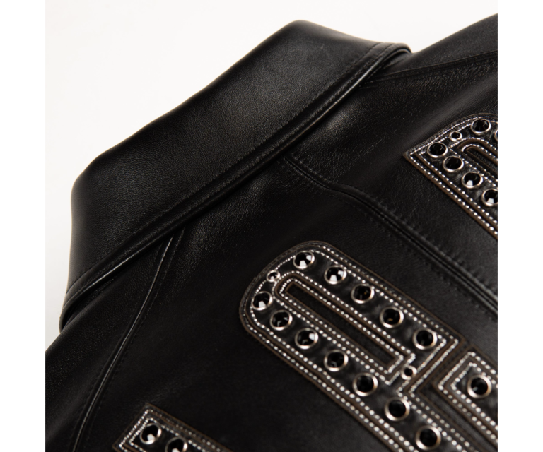 Pelle Pelle True To Our Roots Jacket, Black / Black w/ Silver Stitching, gallery detail 10