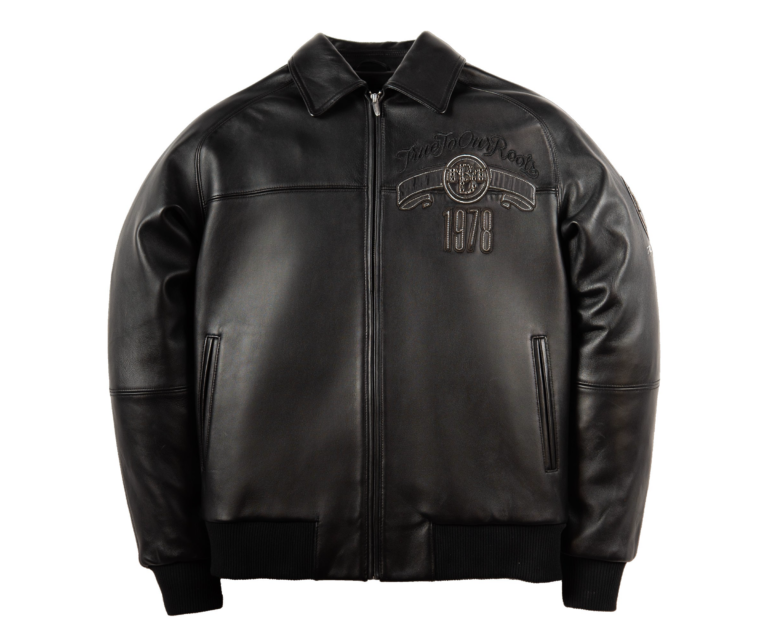 Pelle Pelle True To Our Roots Jacket, Black / Black w/ Silver Stitching, front view