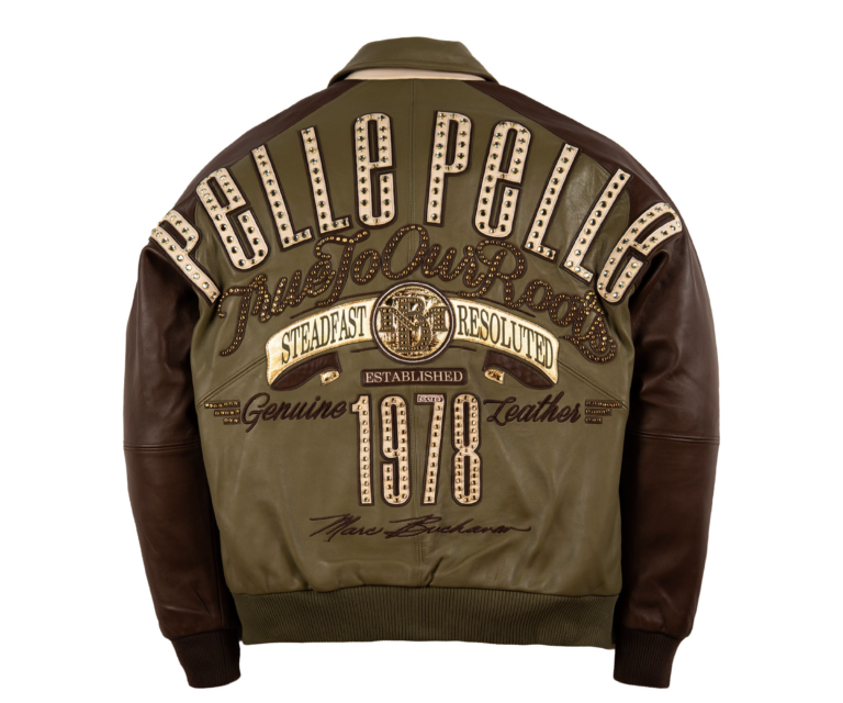 Pelle Pelle True To Our Roots Jacket, Olive / Brown / Ivory, back view