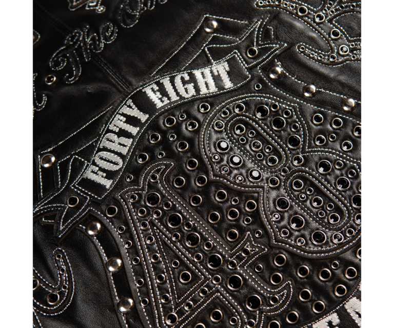 Pelle Pelle Unrivaled Anniversary Jacket, Black / Black w/ Silver Stitching, gallery detail 7