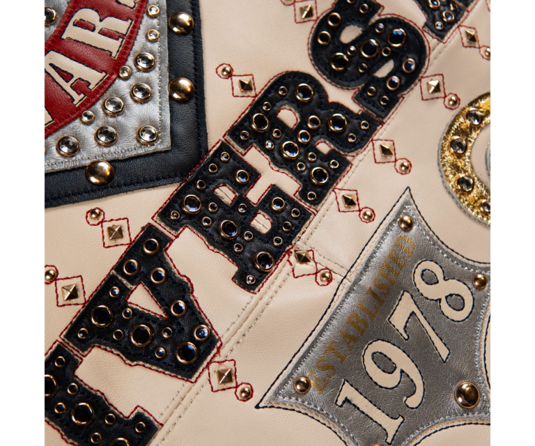 Pelle Pelle Unrivaled Anniversary Jacket, Ivory / Navy / Gold Foil / Cabernet, gallery detail 9