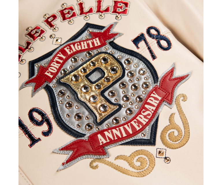 Pelle Pelle Unrivaled Anniversary Jacket, Ivory / Navy / Gold Foil / Cabernet, gallery detail 6