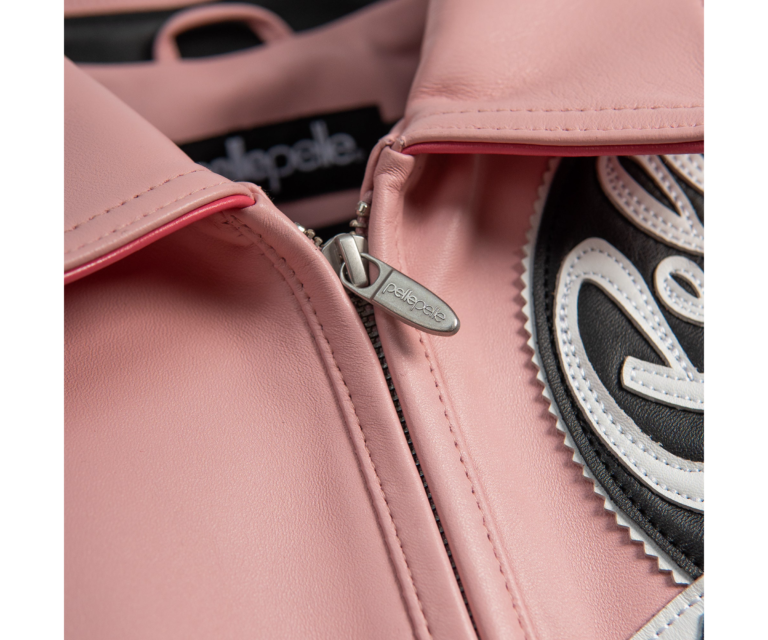 Pelle Pelle Checkered Soda Club Womens Crop Jacket, Light Pink / Pink / White / Black, gallery detail 3