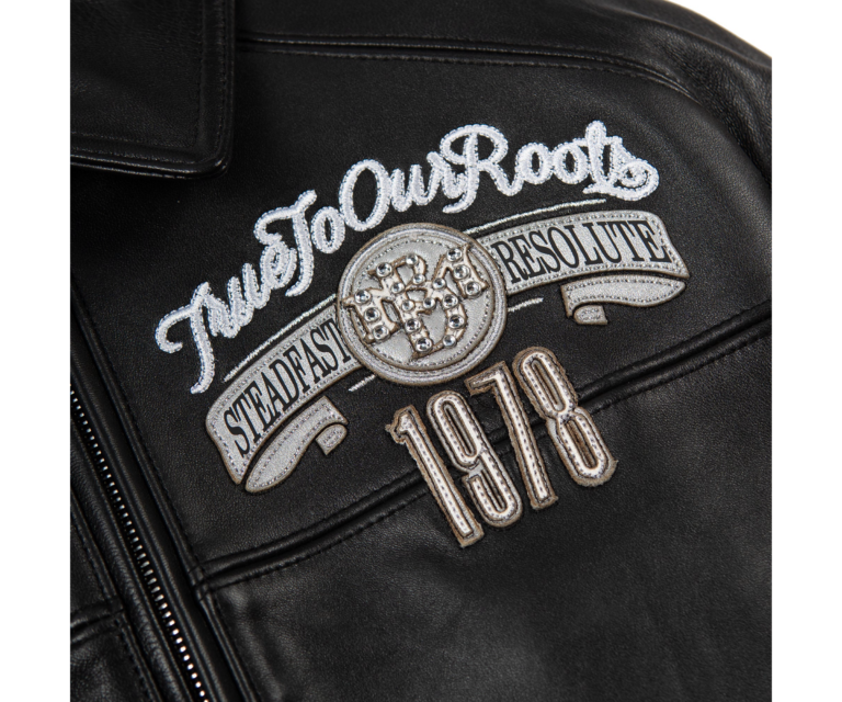 Pelle Pelle True To Our Roots Womens Crop Jacket, Black / White / Silver, gallery detail 6