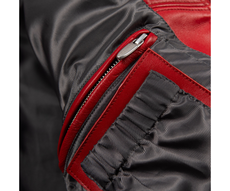Pelle Pelle True To Our Roots Womens Crop Jacket, Cabernet / Black / White / Silver, gallery detail 5