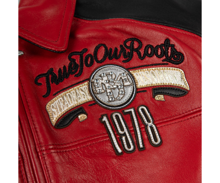 Pelle Pelle True To Our Roots Womens Crop Jacket, Cabernet / Black / White / Silver, gallery detail 7