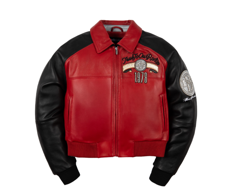 Pelle Pelle True To Our Roots Womens Crop Jacket, Cabernet / Black / White / Silver, front view