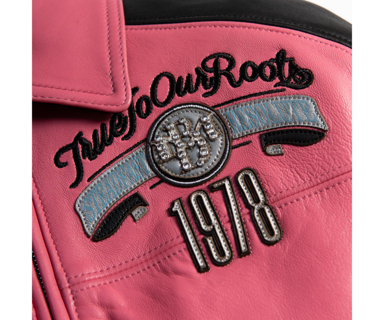 Pelle Pelle True To Our Roots Womens Crop Jacket, Pink / Black / White / Light Blue, gallery detail 5