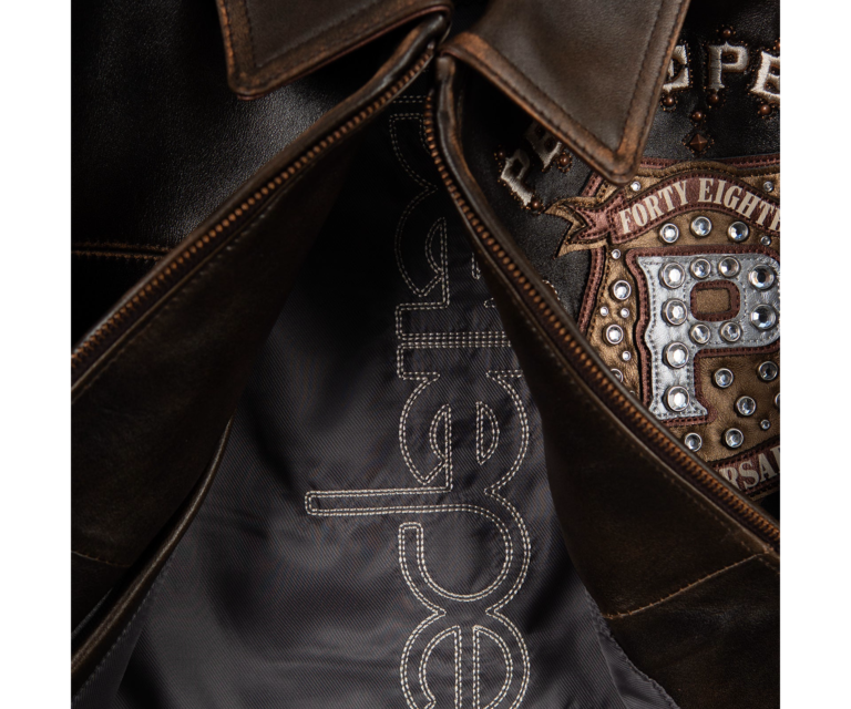Pelle Pelle Unrivaled Anniversary Womens Crop Jacket, Brown Abrasion / Brown / Gold / Ivory, gallery detail 3