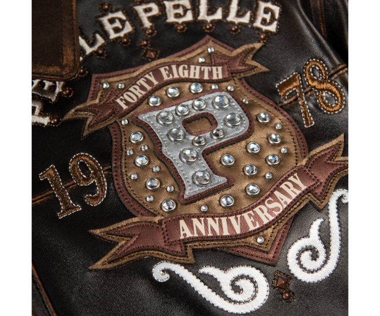 Pelle Pelle Unrivaled Anniversary Womens Crop Jacket, Brown Abrasion / Brown / Gold / Ivory, gallery detail 9