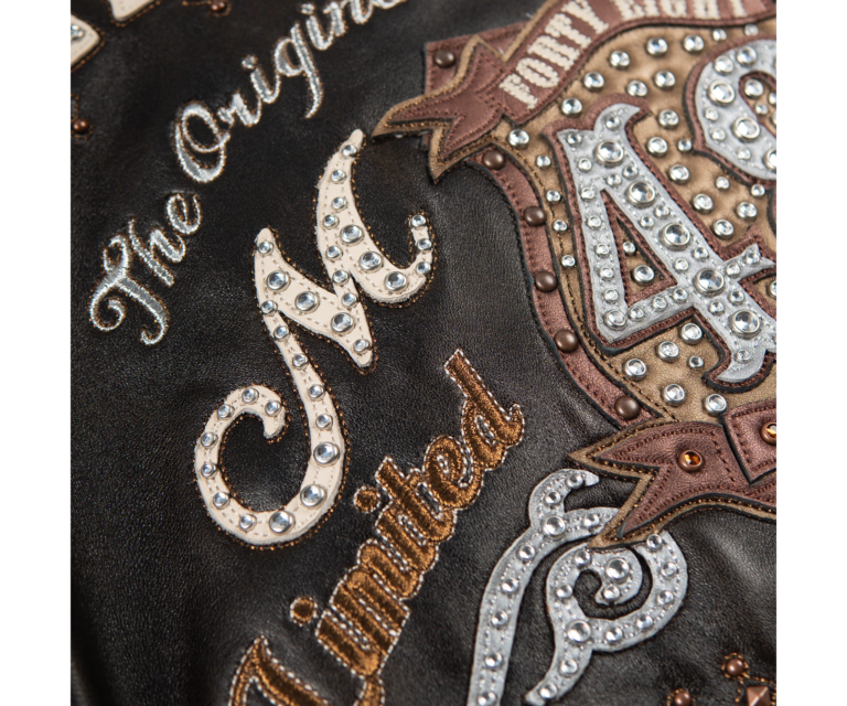 Pelle Pelle Unrivaled Anniversary Womens Crop Jacket, Brown Abrasion / Brown / Gold / Ivory, gallery detail 8