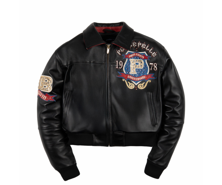 Pelle Pelle Unrivaled Anniversary Womens Crop Jacket, Black / Cabernet / Ivory / Royal, front view