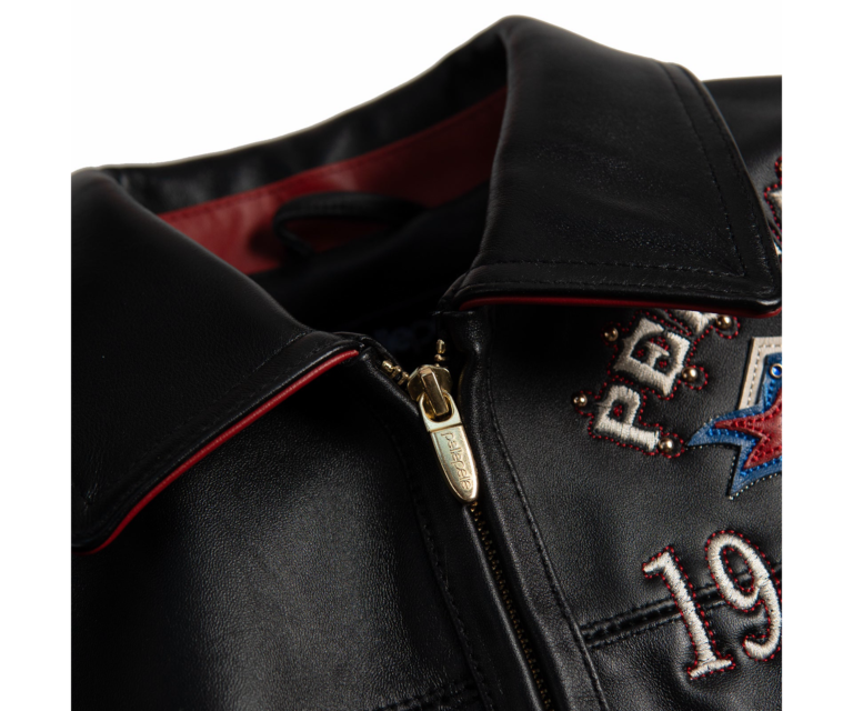 Pelle Pelle Unrivaled Anniversary Womens Crop Jacket, Black / Cabernet / Ivory / Royal, gallery detail 3