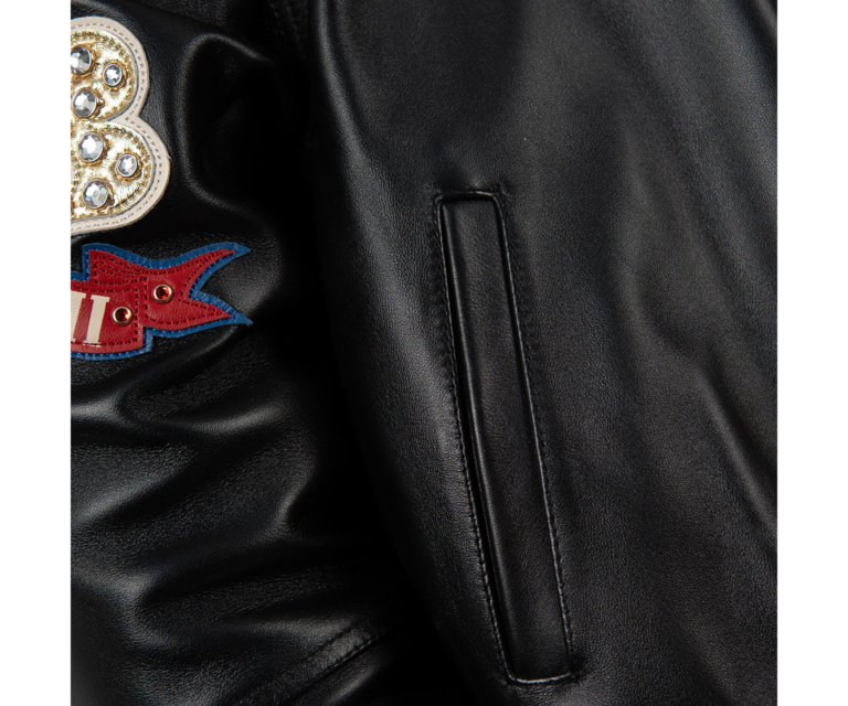 Pelle Pelle Unrivaled Anniversary Womens Crop Jacket, Black / Cabernet / Ivory / Royal, gallery detail 8