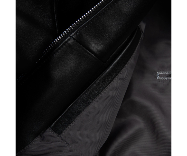 Pelle Pelle Unrivaled Anniversary Womens Crop Jacket, Black / Black w/ Silver Stitching, gallery detail 7