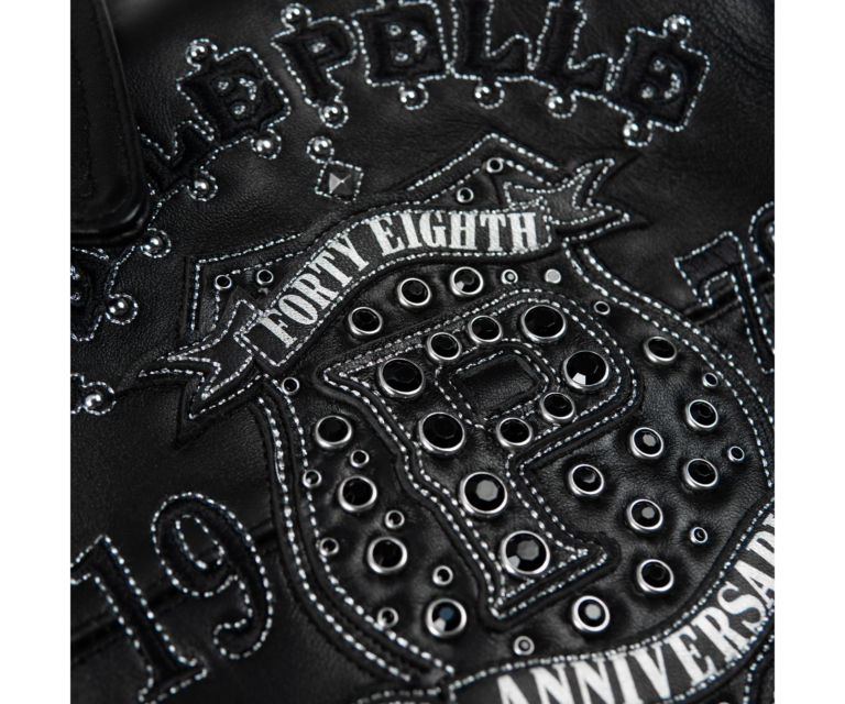 Pelle Pelle Unrivaled Anniversary Womens Crop Jacket, Black / Black w/ Silver Stitching, gallery detail 11