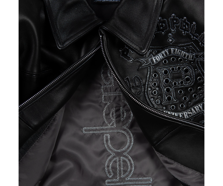 Pelle Pelle Unrivaled Anniversary Womens Crop Jacket, Black / Black w/ Silver Stitching, gallery detail 5