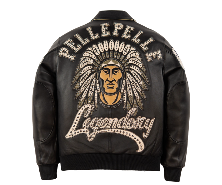 Pelle Pelle Legendary Jacket, Black / Black / Ivory / Olive, back view