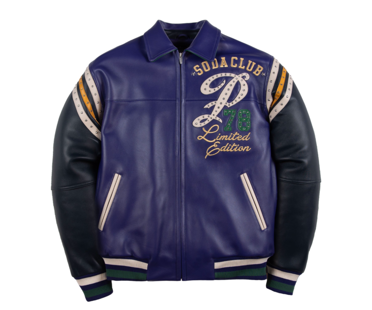 Pelle Pelle Only The Strong Jacket, Purple / Navy / Jet Green / maize, front view