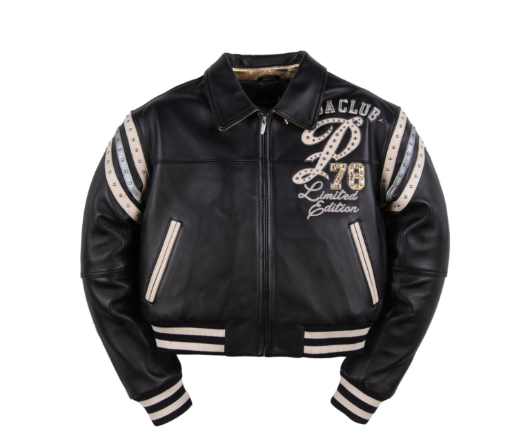 Pelle Pelle Only The Strong Womens Jacket, Black / Gold Foil / Silver / Ivory, front view