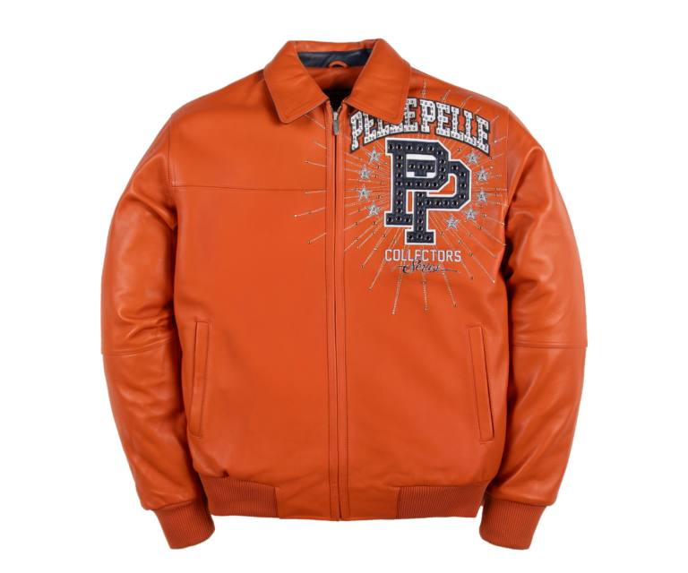 Pelle Pelle World Tour Icon Jacket, Orange / Navy / White / Silver, front view