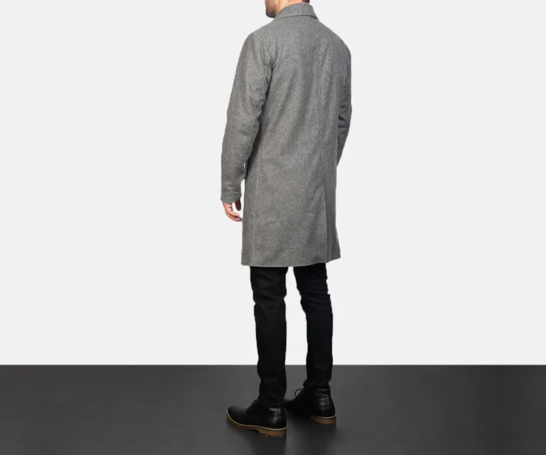 Petrillo Grey Wool Single Breasted Coat — Macro Hardware & Seam Construction