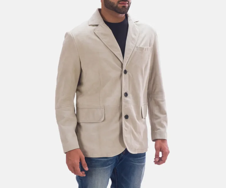 Professor By Day Suede Blazer — Quarter Angle Profile & Contoured Sleeve Detail