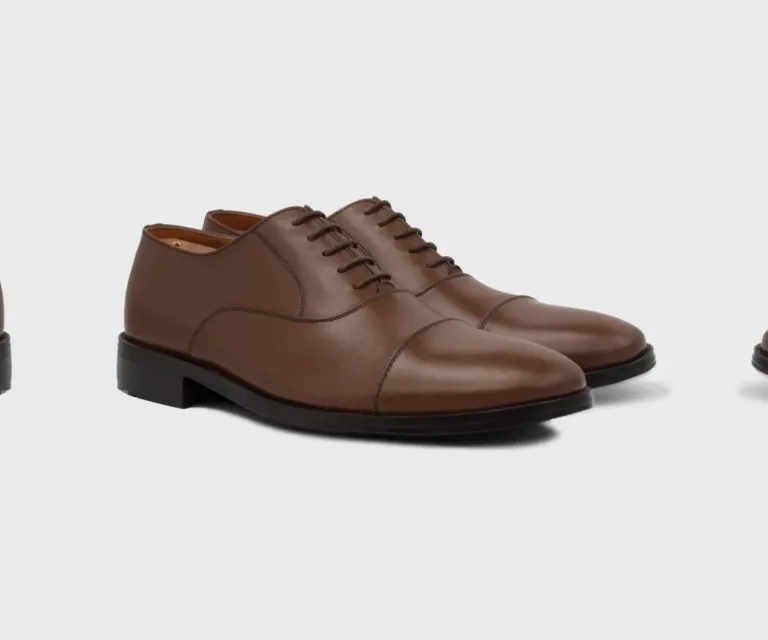 Professor Oxford Brown Leather Shoes Handcrafted Men's Footwear — Lateral Profile Hero View