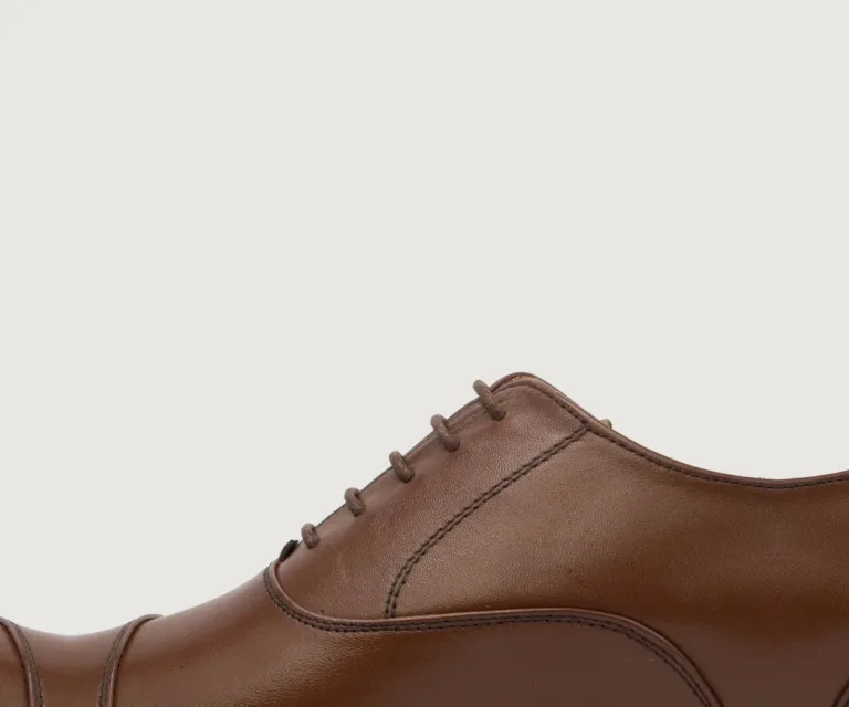 Professor Oxford Brown Leather Shoes Handcrafted Men's Footwear — Outsole Tread & Seam Craftsmanship