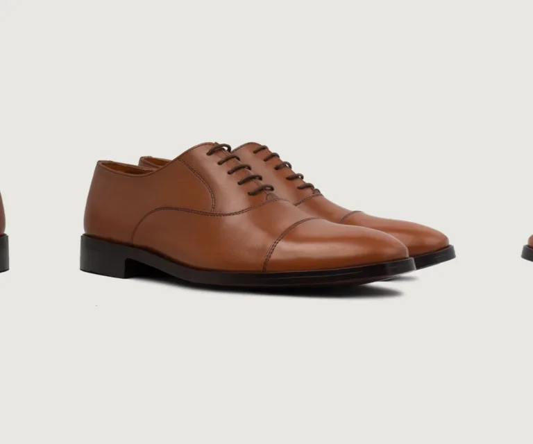 Professor Oxford Tan Leather Shoes Handcrafted Men's Footwear — Lateral Profile Hero View