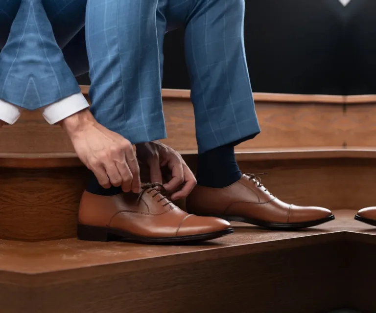 Professor Oxford Tan Leather Shoes Handcrafted Men's Footwear — Heel Counter & Rear View