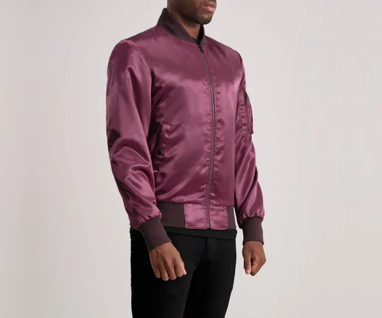Quinton MA-1 Maroon Bomber Jacket — view 2