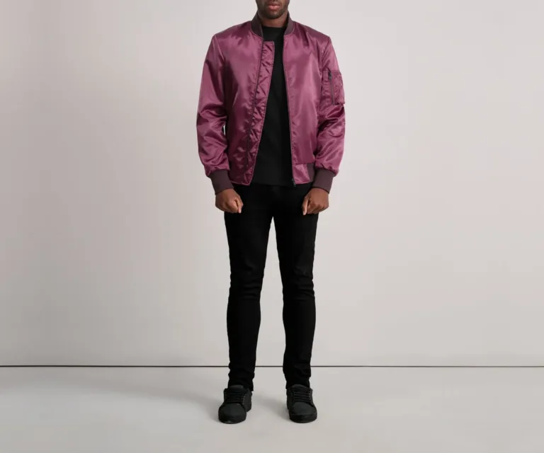 Quinton MA-1 Maroon Bomber Jacket — view 4