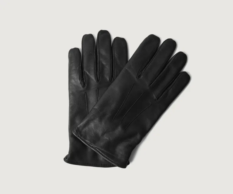 Ralph Black Leather Dress Gloves — Front Hero View