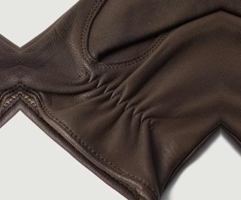 Ralph Brown Leather Dress Gloves Luxury Handcrafted Leather Accessory / Gift — Unfolded Internal Compartment Architecture