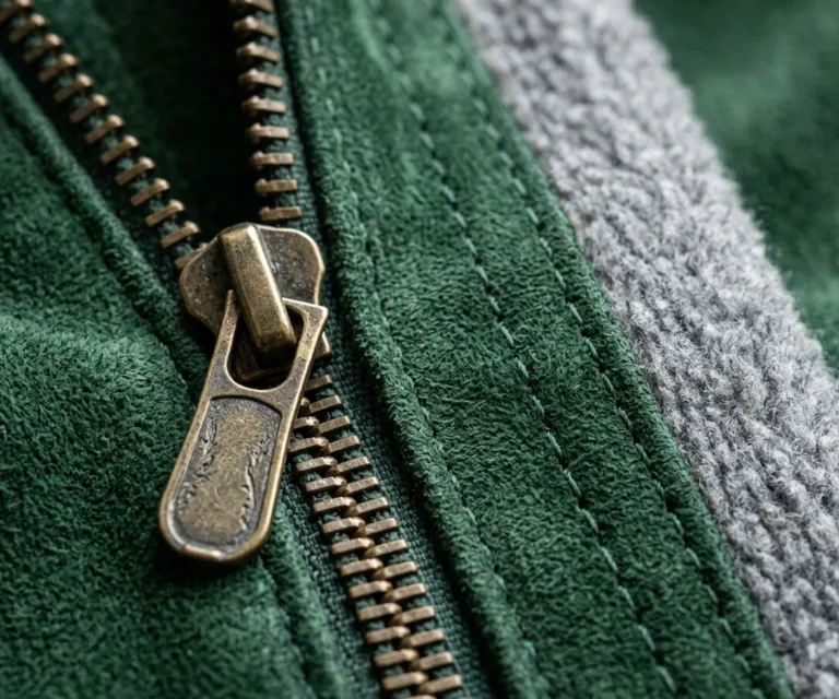 Rebella Green Hooded Suede Bomber Jacket Macro Hardware Detail 1080x900