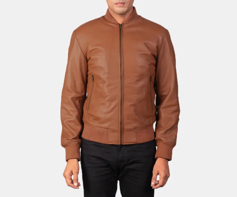 Shane Brown Leather Bomber Jacket — view 3
