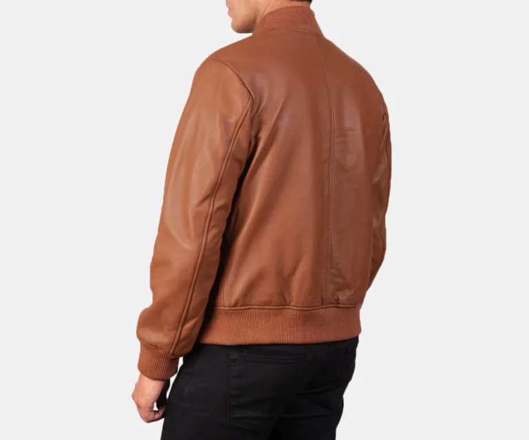 Shane Brown Leather Bomber Jacket — view 4