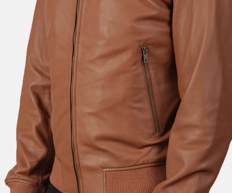 Shane Brown Leather Bomber Jacket — view 5