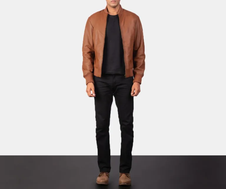 Shane Brown Leather Bomber Jacket — view 6