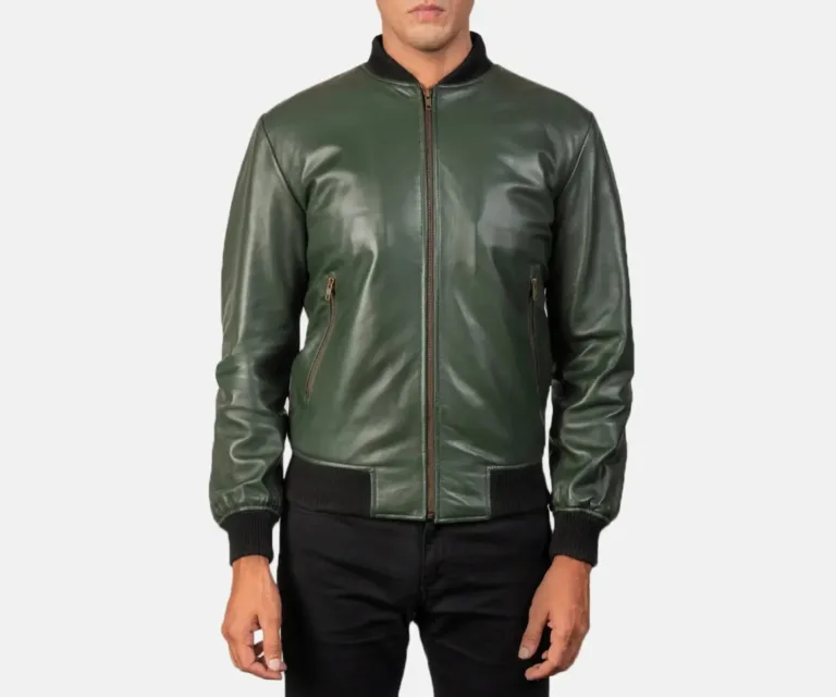 Shane Green Leather Bomber Jacket — view 3