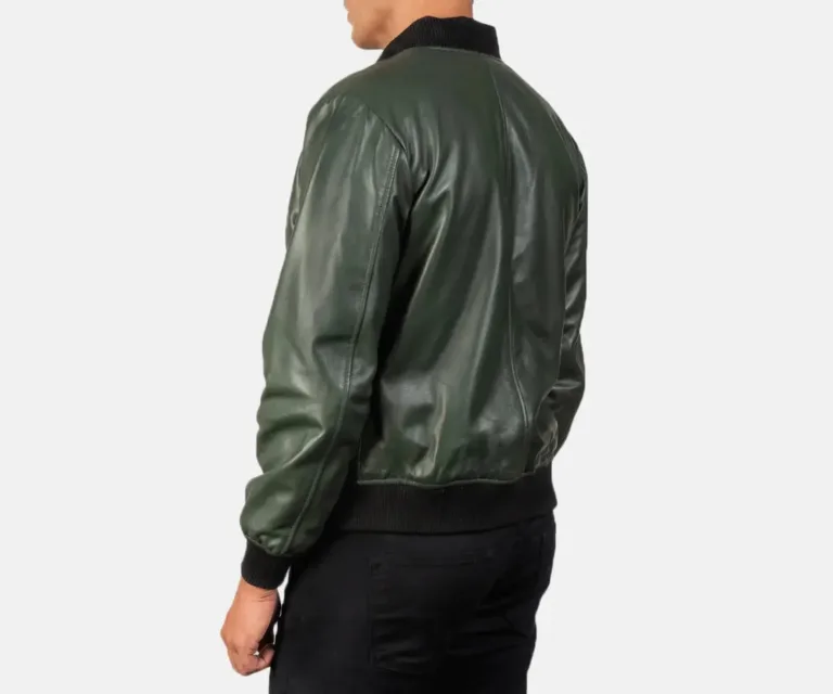 Shane Green Leather Bomber Jacket — view 5