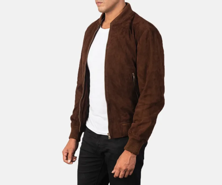 Shane Mocha Suede Bomber Jacket — view 2