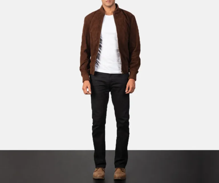 Shane Mocha Suede Bomber Jacket — view 3