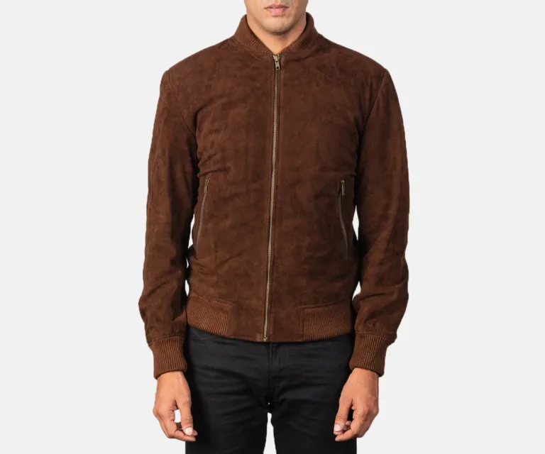 Shane Mocha Suede Bomber Jacket — view 4