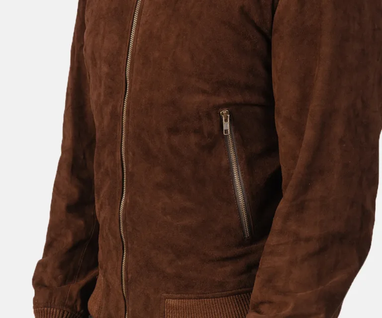 Shane Mocha Suede Bomber Jacket — view 6