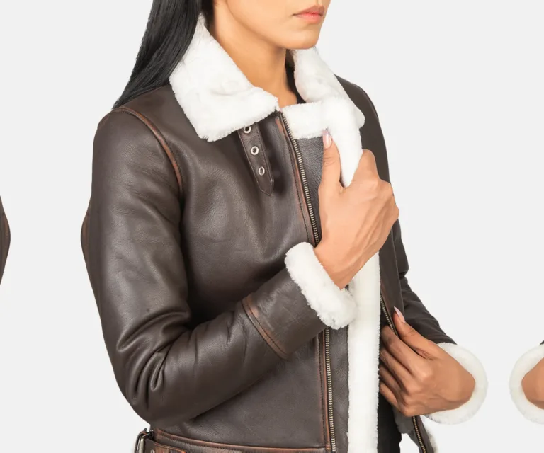 Sherilyn B-3 Brown Leather Bomber Jacket Luxury Women's Outerwear — Full-Length Silhouette & Drape