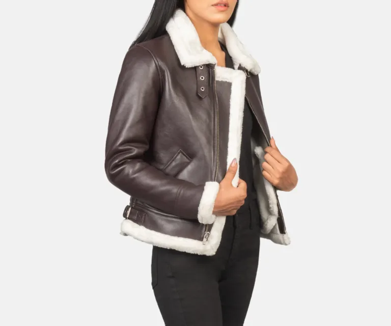 Sherilyn B-3 Maroon Leather Bomber Jacket Luxury Women's Outerwear — Full-Length Silhouette & Drape