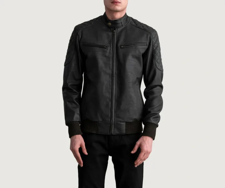 Sven Tumbled Brown Leather Bomber Jacket — view 3
